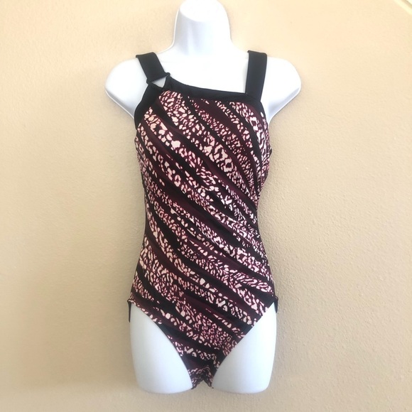 Aqua Green Women's UPF 50 Asymmetrical Shoulder One Piece Swimsuit Size S - Picture 1 of 13